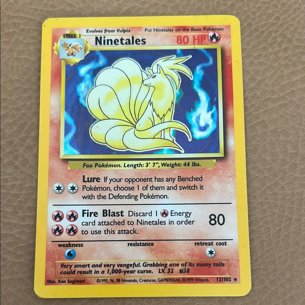 Pokemon Ninetales Holo Card